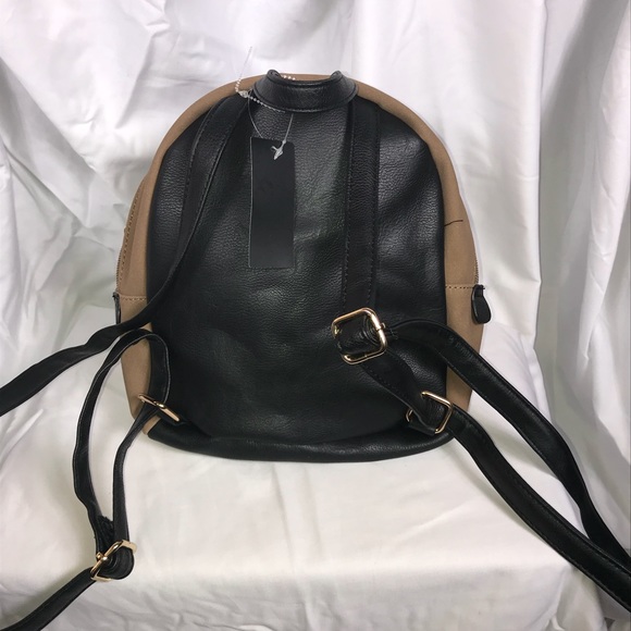BEIGE and BLACK Backpack Purse - Picture 4 of 5